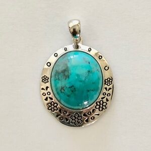 .925 Sterling Silver TURQUOISE Pendant